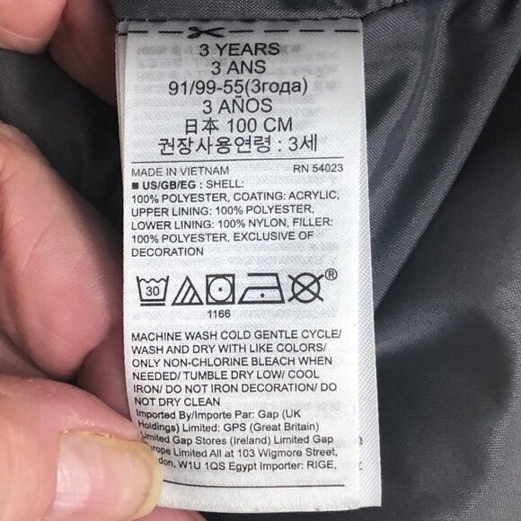 BABY GAP Mustard Yellow Puffer Vest 3 Years Toddler - Picture 9 of 11